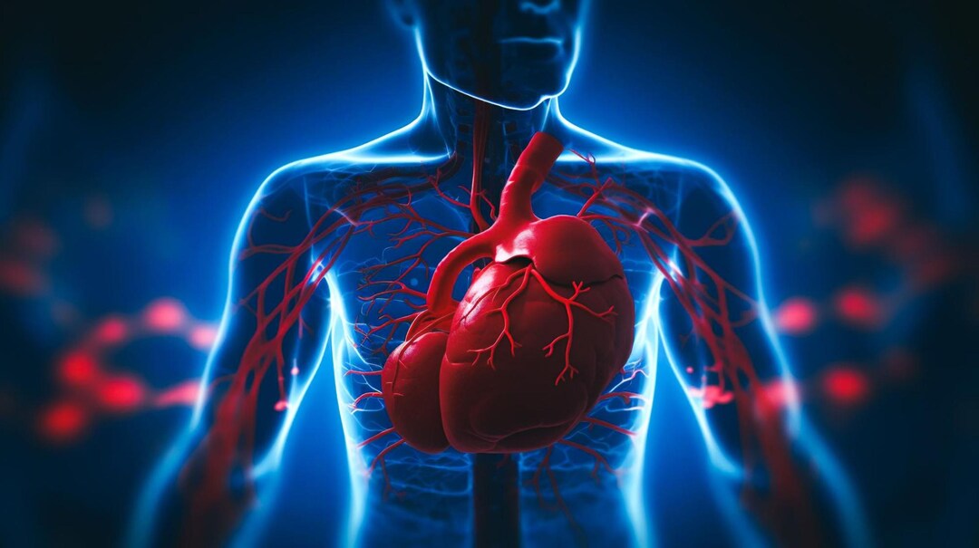 imagen digital del corazón en un cuerpo